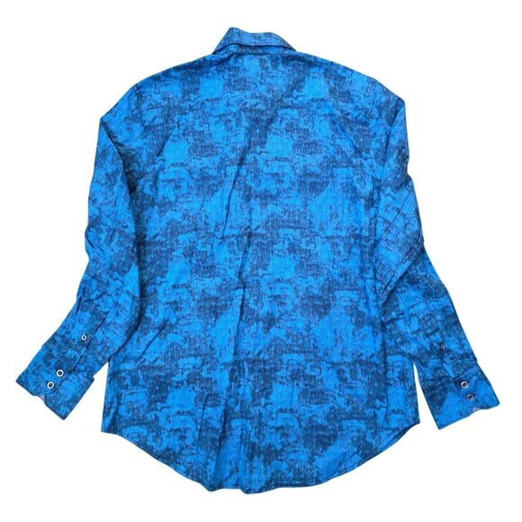 Robert Graham NWT Blue Shirt Lewisville Longsleeve Contrast Button Medium - Picture 2 of 5